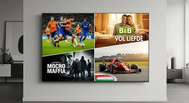 Interface IPTV affichée sur un téléviseur dans un salon